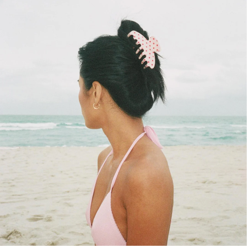 Big Effing Clip in Blush Polka Dot - ONFEMME By Lindsey's Kloset