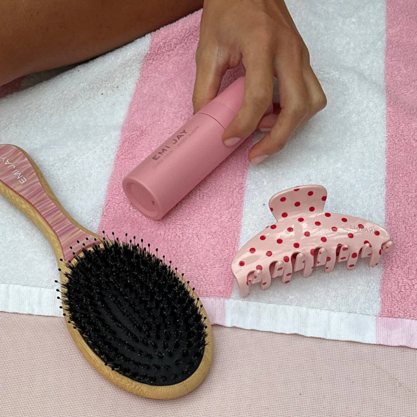 Flat Bamboo Hair Brush in Lychee Baby - ONFEMME By Lindsey's Kloset