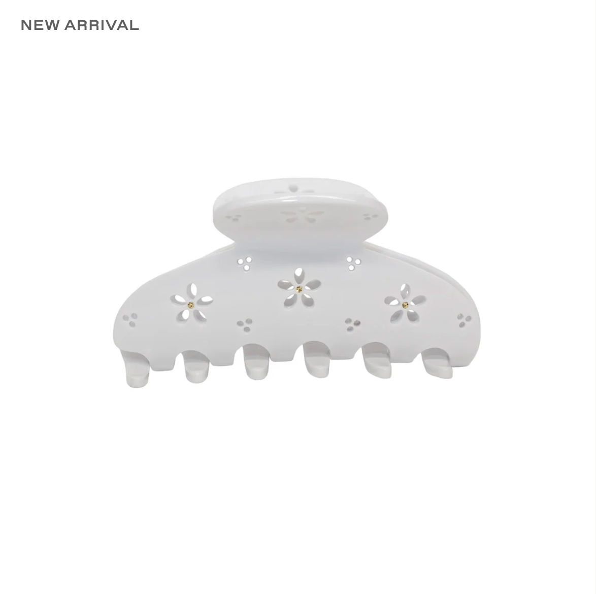 Lil Effing Hair Claw Clip in Blanc Petal Eyelet