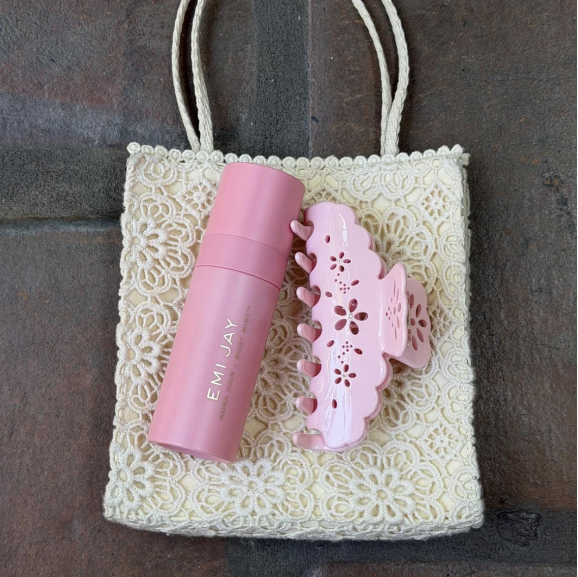 Big Effing Clip in Rose Fleur Eyelet