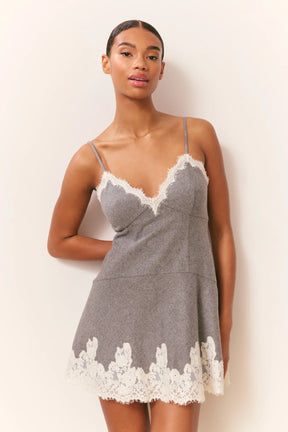 Teddi Lace-Trimmed Mini Dress