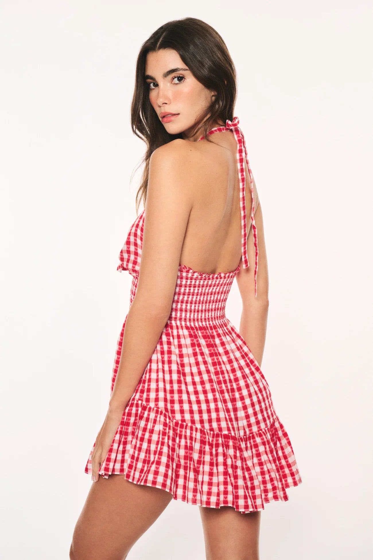 Trishelle Cotton Gingham Halter Dress - ONFEMME By Lindsey's Kloset