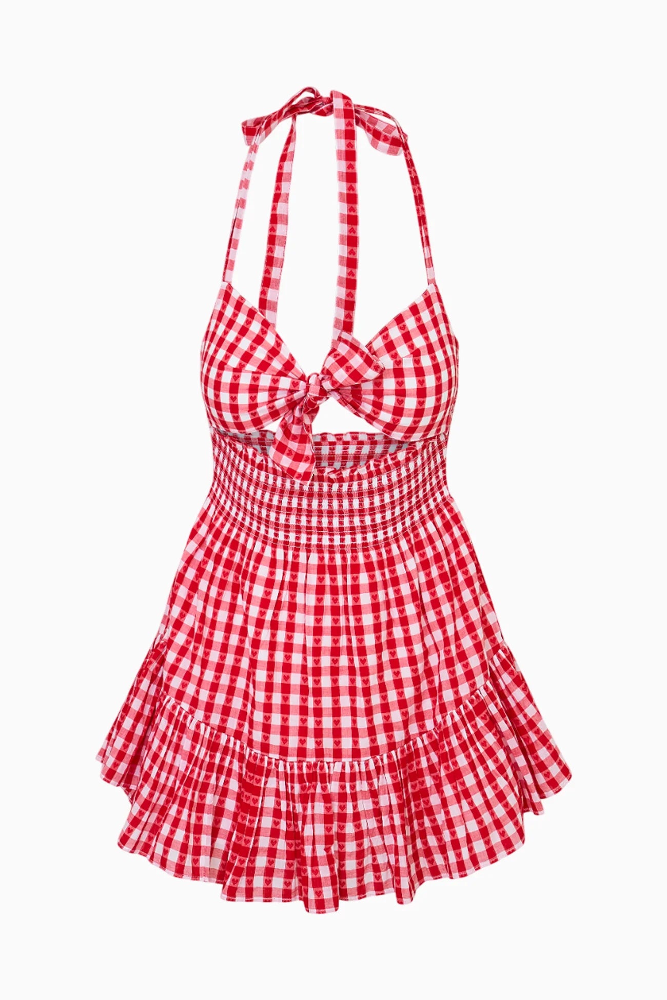 Trishelle Cotton Gingham Halter Dress - ONFEMME By Lindsey's Kloset