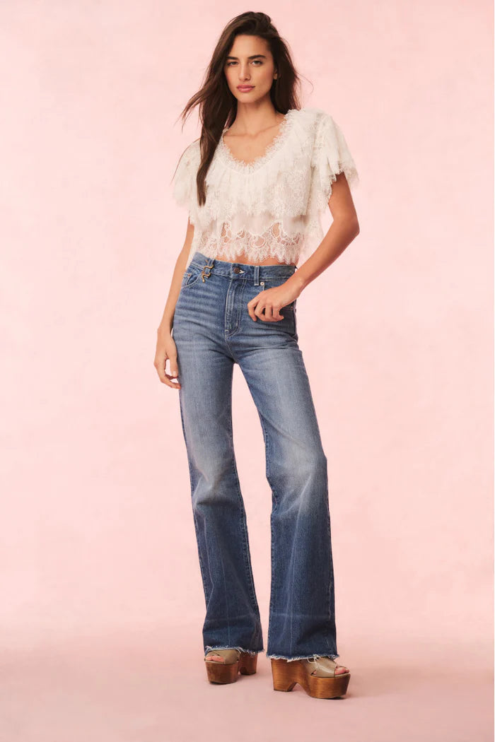 Vienne Lace Ruffle Top - ONFEMME By Lindsey's Kloset