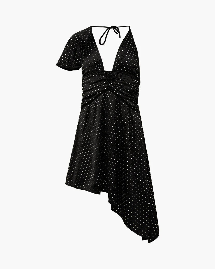 Crystal Asymmetrical Dress - Black - ONFEMME By Lindsey's Kloset