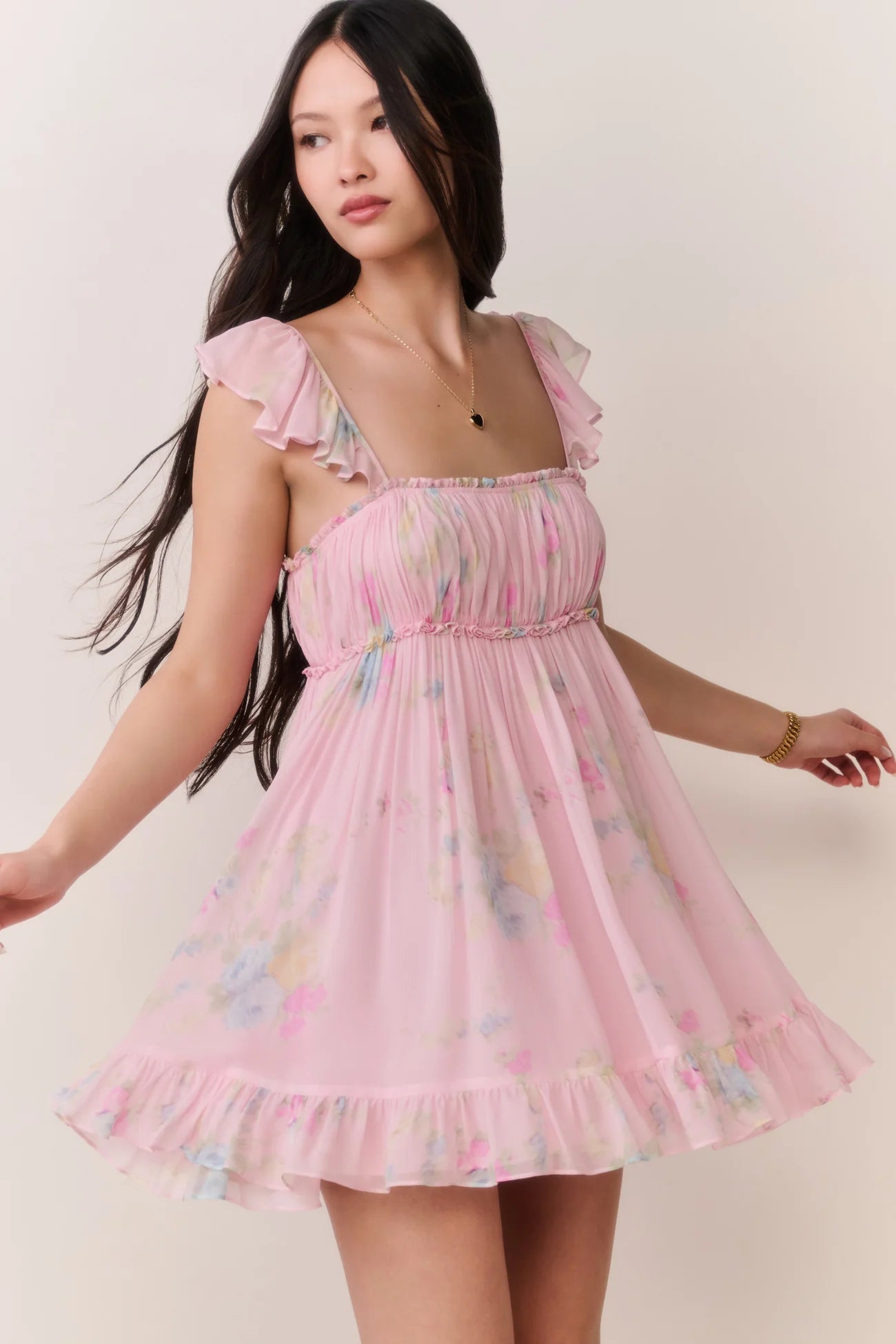 Zanira Floral Chiffon Mini Dress - ONFEMME By Lindsey's Kloset