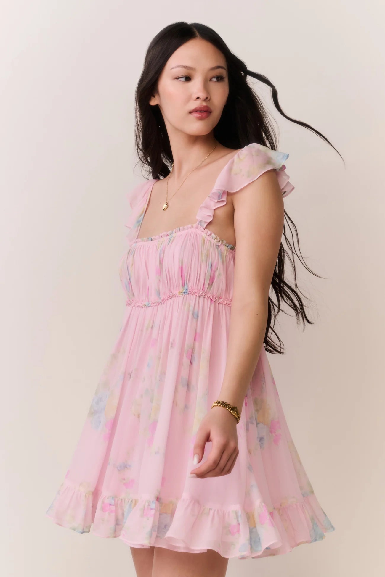 Zanira Floral Chiffon Mini Dress - ONFEMME By Lindsey's Kloset