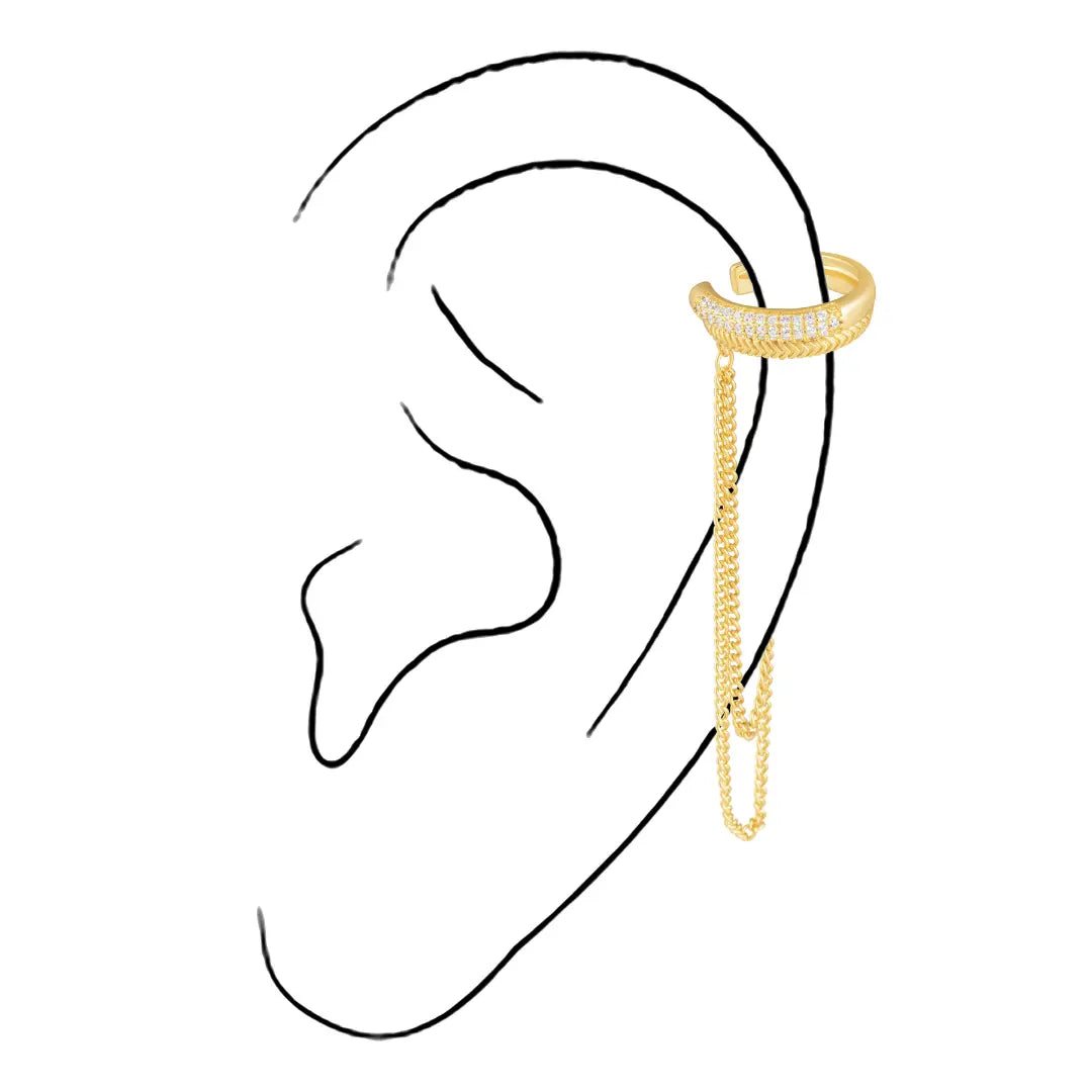 Audrey Chain Ear Cuff - ONFEMME By Lindsey's Kloset