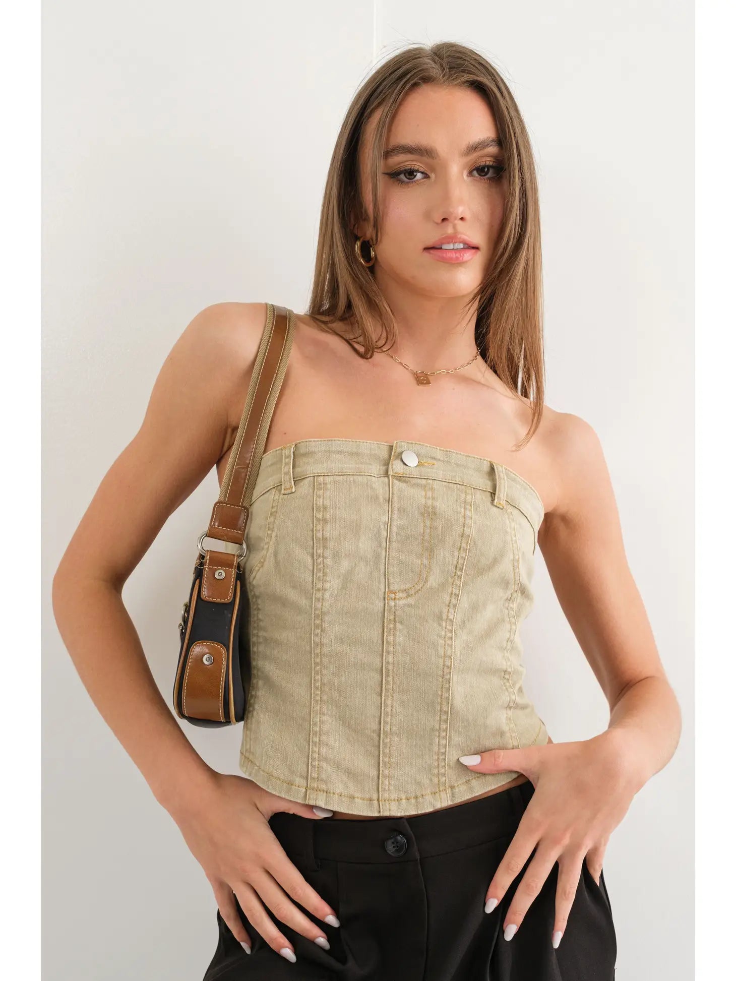 Denim Corset Top - ONFEMME By Lindsey's Kloset