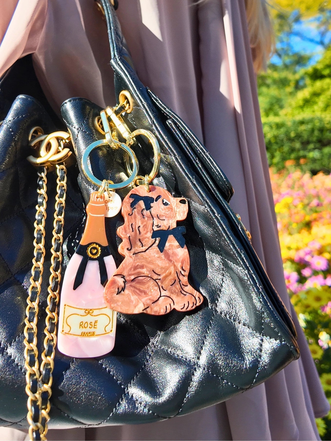 Hand-Painted Coquette Puppy Bag Charm + Keychain - ONFEMME By Lindsey's Kloset