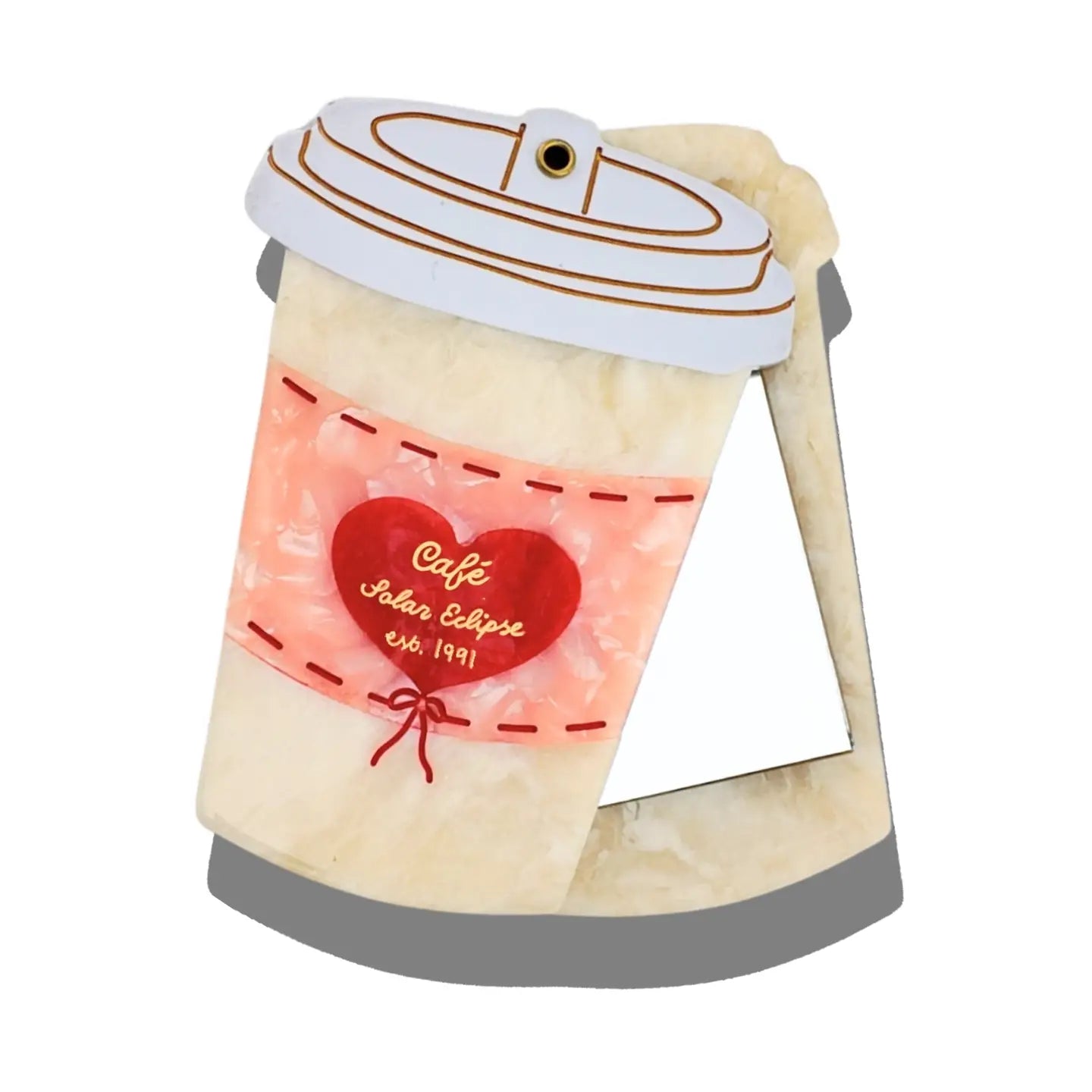 Hand-Painted Cafe Coffee Compact Mirror - ONFEMME By Lindsey's Kloset