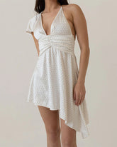 Crystal Asymmetrical Dress - White - ONFEMME By Lindsey's Kloset