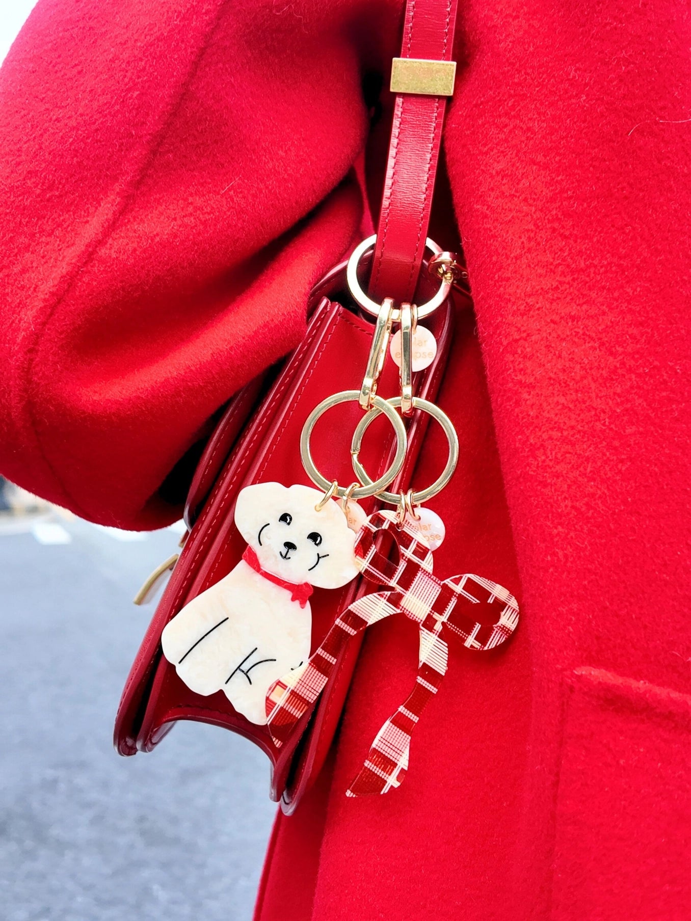 Hand-Painted Doodle Puppy Bag Charm + Keychain - ONFEMME By Lindsey's Kloset