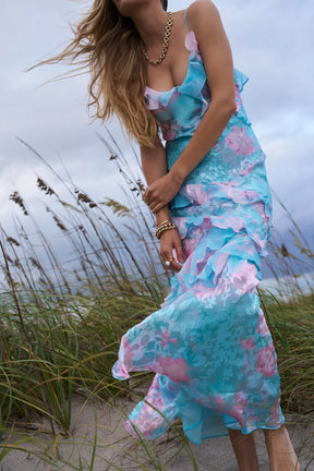 Rialto Pastel Ruffle Maxi Dress - ONFEMME By Lindsey's Kloset