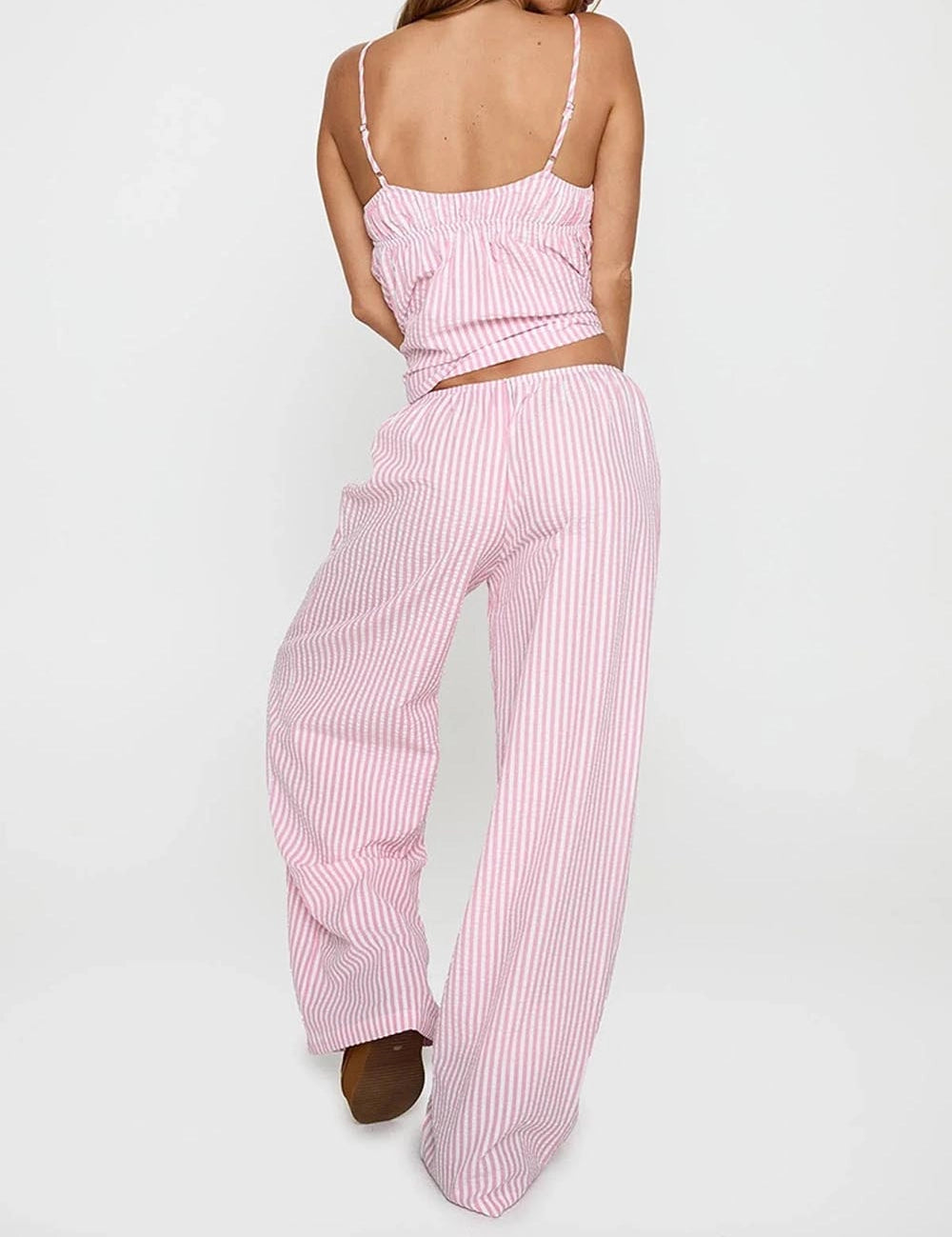 Pink Seersucker Tank - ONFEMME By Lindsey's Kloset