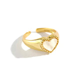 Mother of Pearl Heart Ring - ONFEMME By Lindsey's Kloset