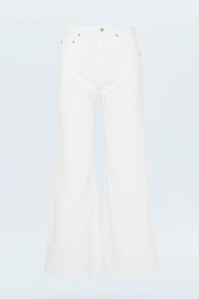 Jadyn Low Slung Palazzo Jean - Vivid White - ONFEMME By Lindsey's Kloset