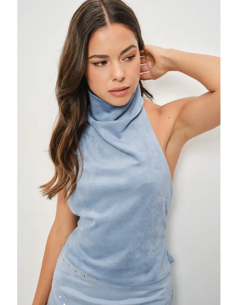 Hannah Suede Halter Top.