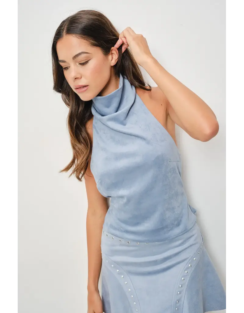 Hannah Suede Halter Top.