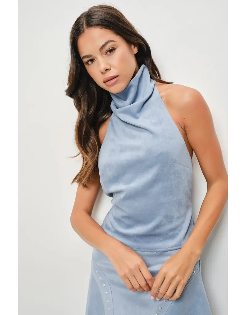 Hannah Suede Halter Top.