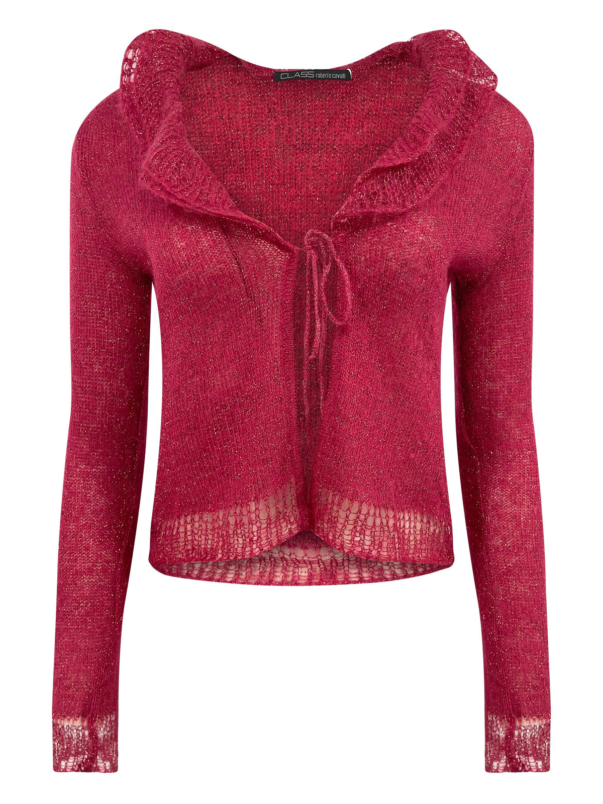 2000's Roberto Cavalli Tie Front Glitter Cardigan - ONFEMME By Lindsey's Kloset
