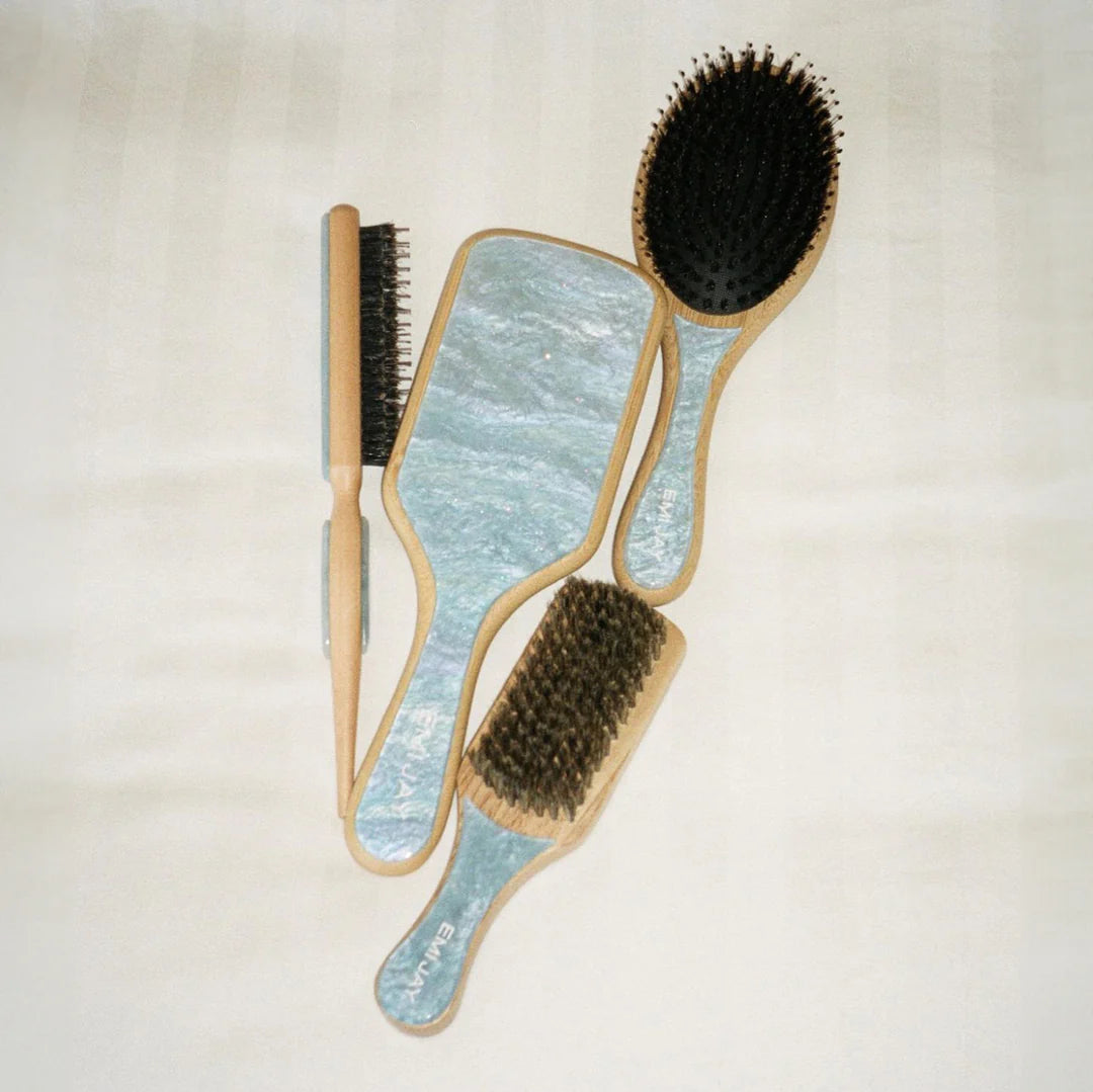 Bamboo Paddle Hair Brush - Blue Sugar - ONFEMME By Lindsey's Kloset