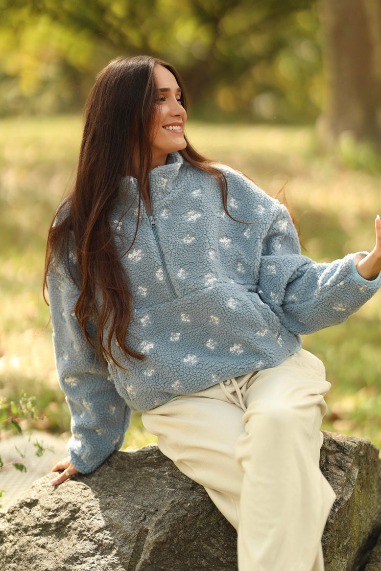 Ditsy Blue Elle Pullover