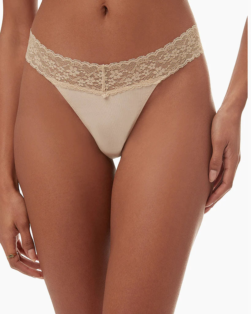 Lace Thong - Sand - ONFEMME By Lindsey's Kloset