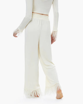 Feather Modal Jersey Pull On Pant - Ecru - ONFEMME By Lindsey's Kloset