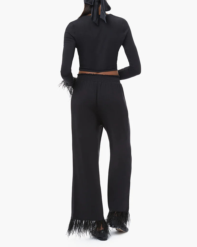 Feather Modal Jersey Cardigan - Black - ONFEMME By Lindsey's Kloset