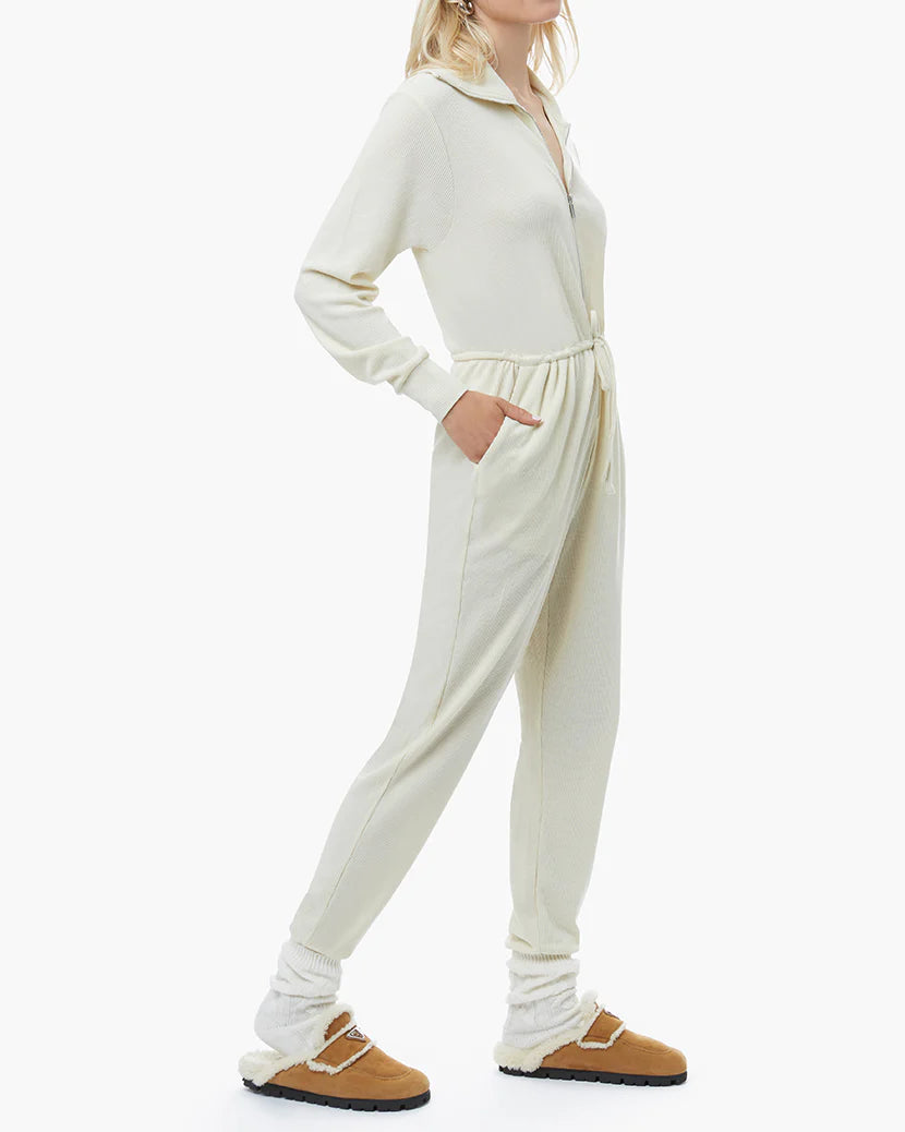 Waffle Collar Jumpsuit - ONFEMME By Lindsey's Kloset