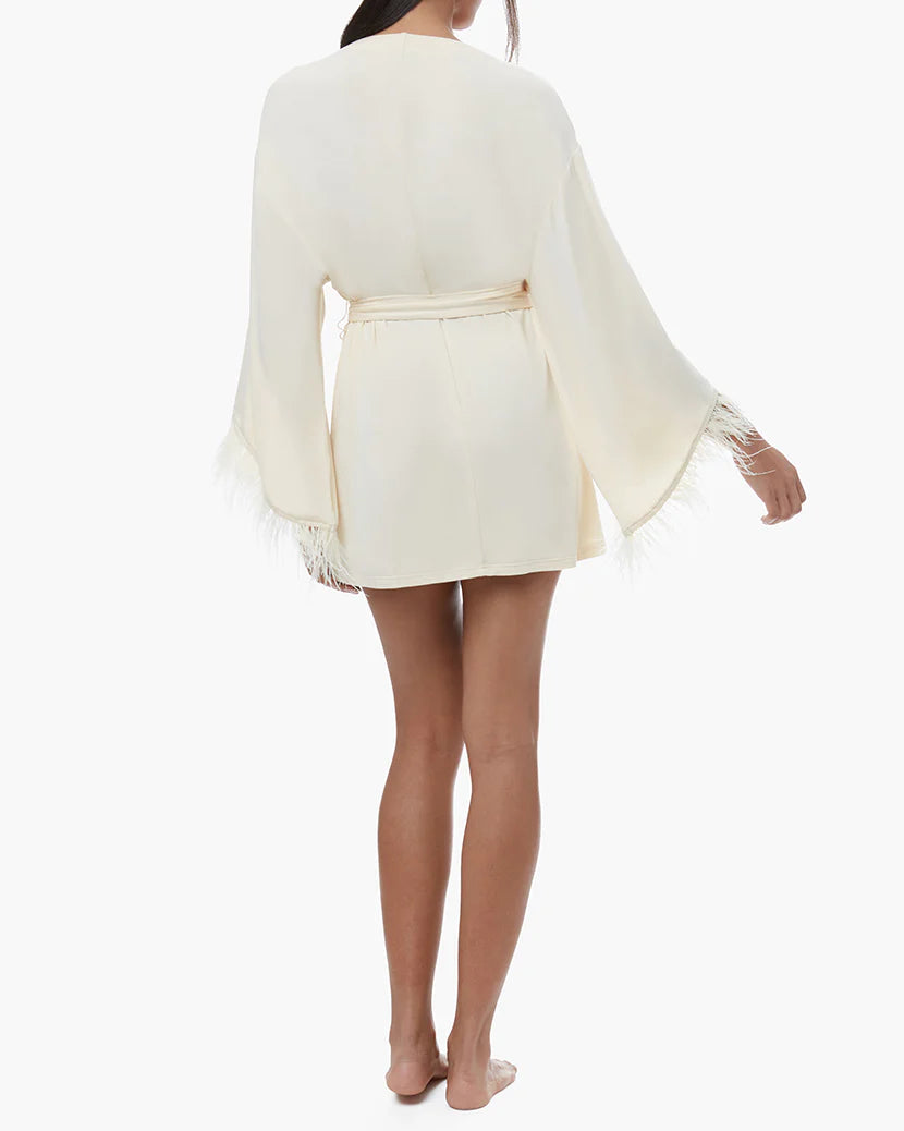 Feather Modal Jersey Robe - Ecru - ONFEMME By Lindsey's Kloset