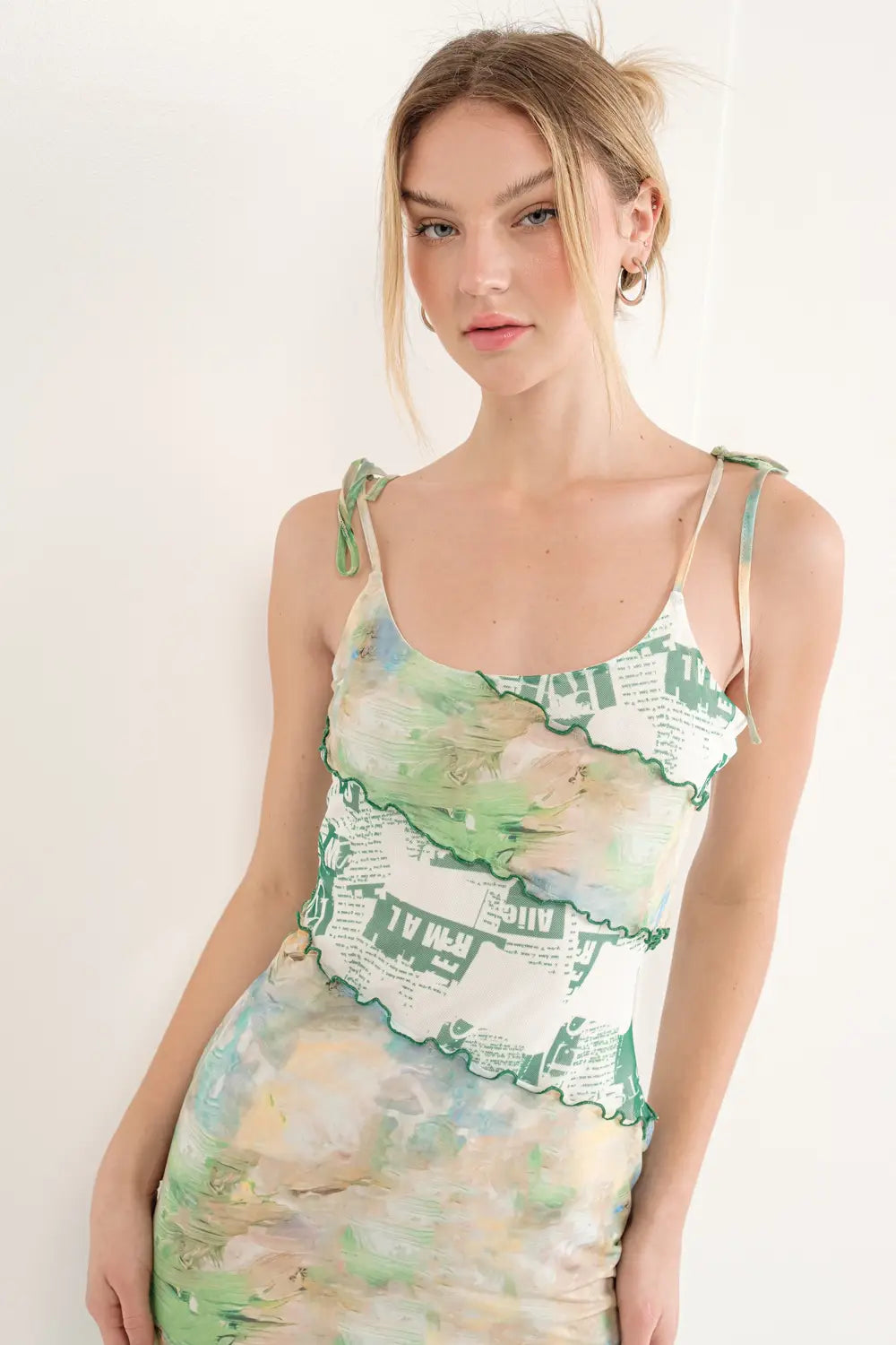 Van Gogh Your Way Mesh Midi Dress - ONFEMME By Lindsey's Kloset