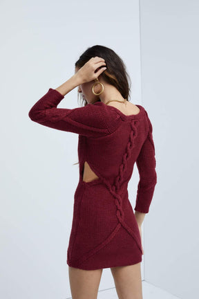 KEKE CUT-OUT SWEATER DRESS - ONFEMME By Lindsey's Kloset