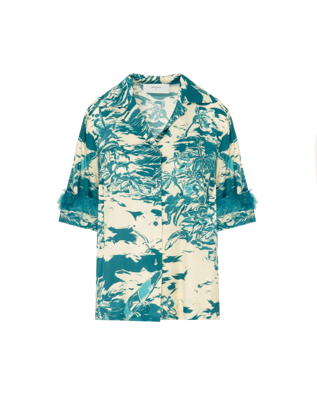 Hawaii Print Bowling Shirt - ONFEMME By Lindsey's Kloset