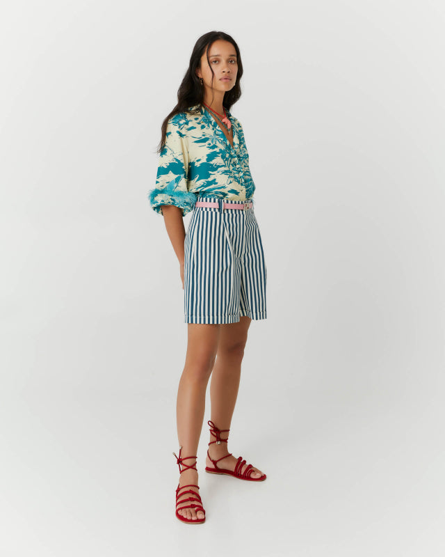Hawaii Print Bowling Shirt - ONFEMME By Lindsey's Kloset