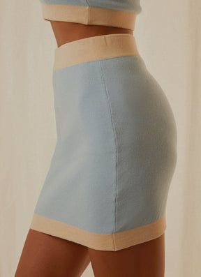 Sunday Morning Knit Mini Skirt - Baby Blue - ONFEMME By Lindsey's Kloset
