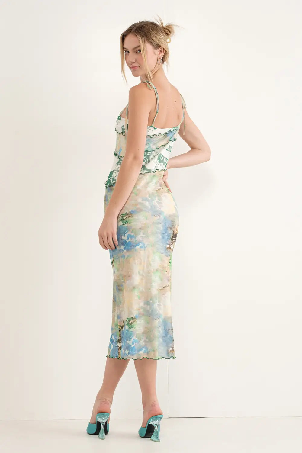 Van Gogh Your Way Mesh Midi Dress - ONFEMME By Lindsey's Kloset