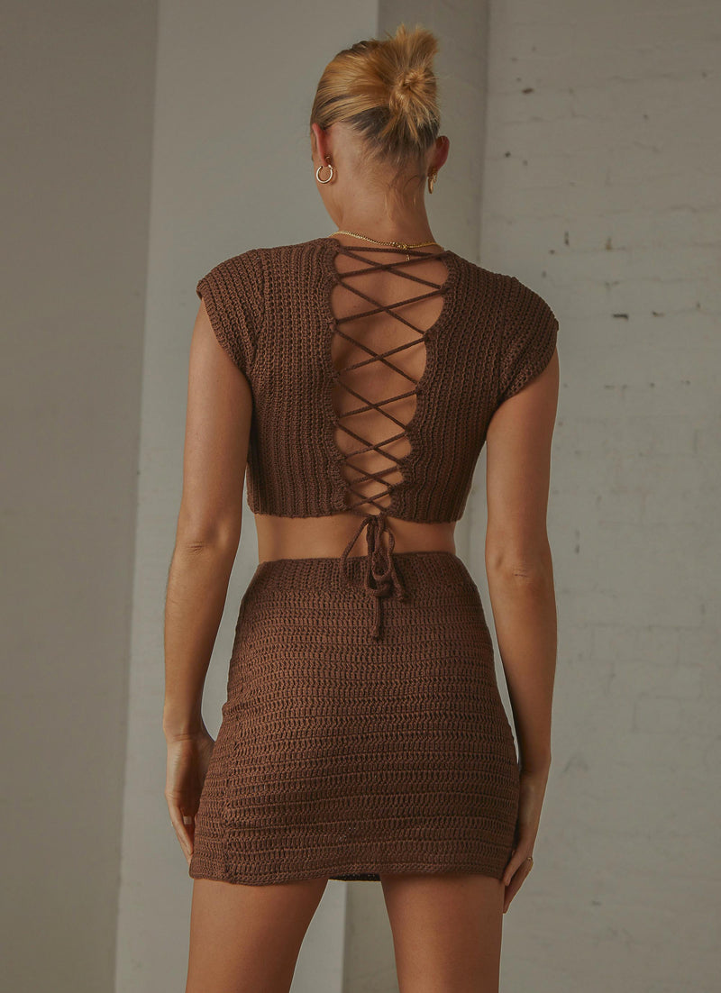 Love Like This Crochet Crop - Choc Brown - ONFEMME By Lindsey's Kloset