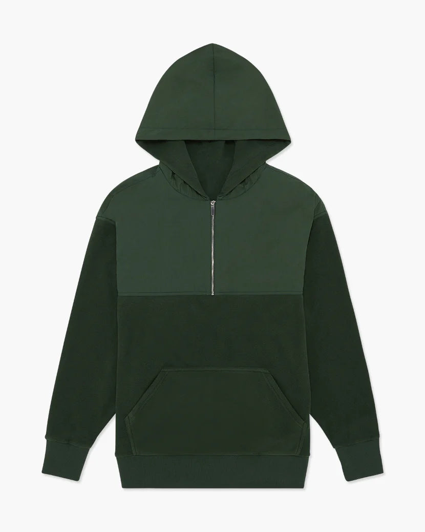 Polar Fleece Nylon Half-Zip Hoodie - ONFEMME By Lindsey's Kloset