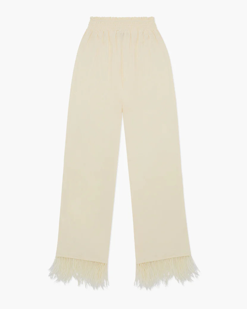 Feather Modal Jersey Pull On Pant - Ecru - ONFEMME By Lindsey's Kloset