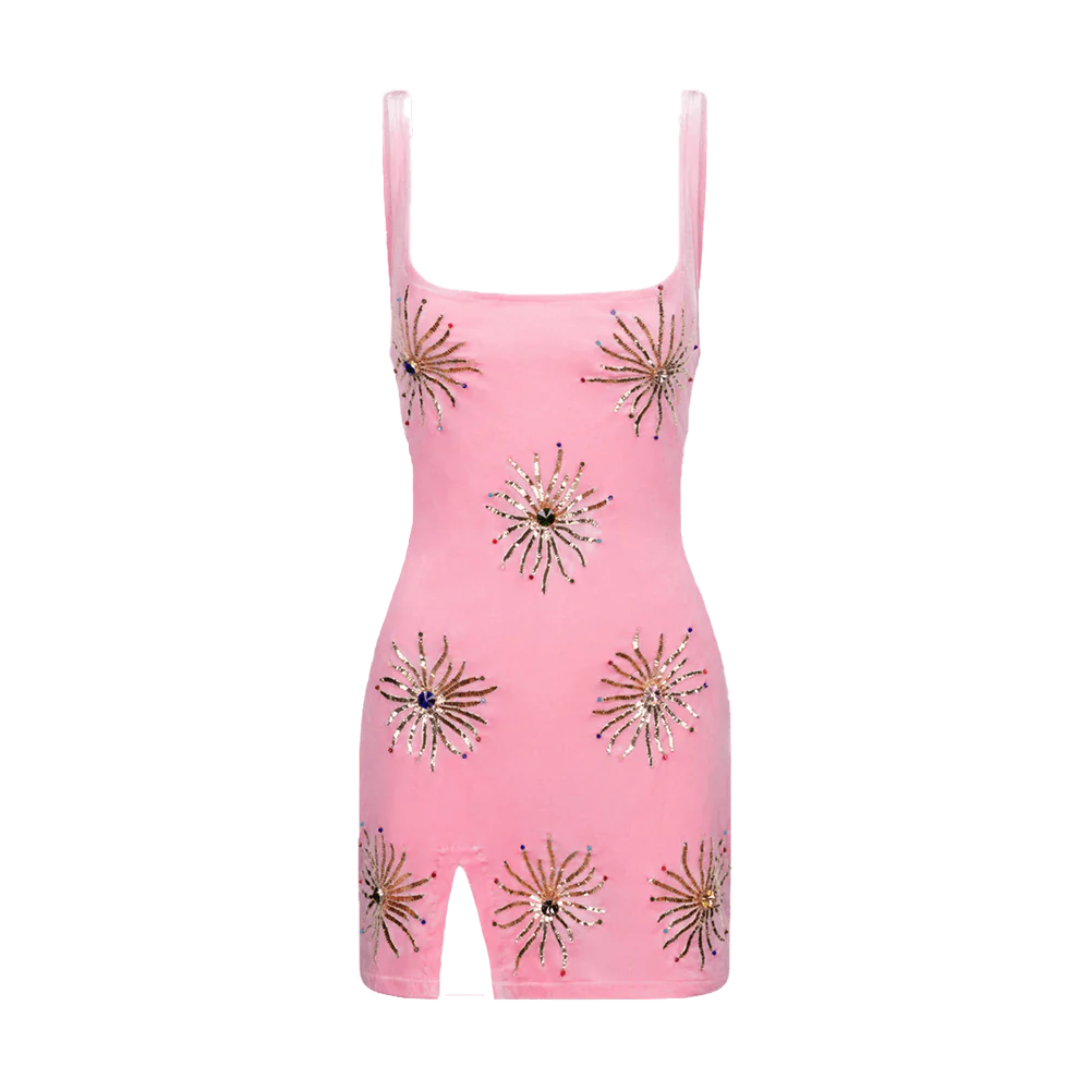 Callie Velvet Mini Dress - Pink - ONFEMME By Lindsey's Kloset