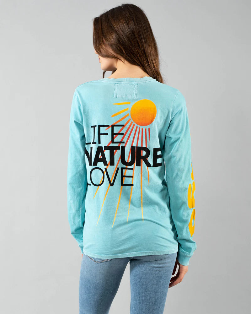 FREECITY Life Nature Love Long Sleeve Tee - Pool Blue - ONFEMME By Lindsey's Kloset