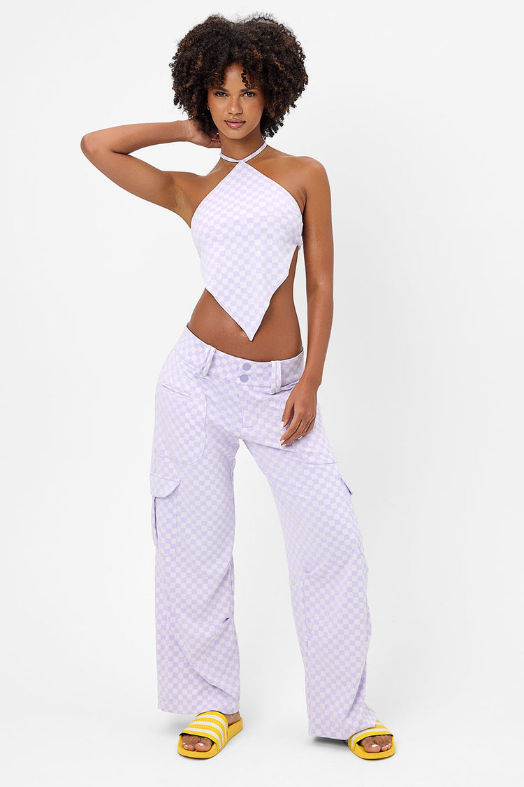 Chilli Checkered Cargo Pant - ONFEMME By Lindsey's Kloset