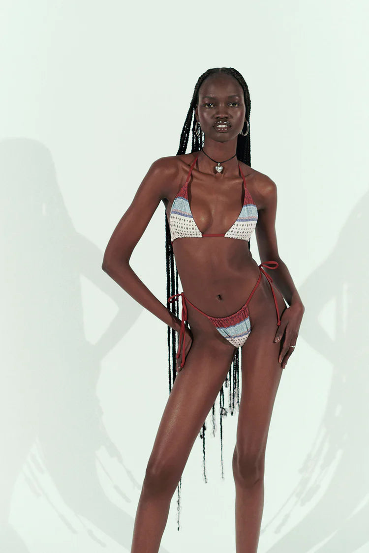 Tia String Bikini Bottom - Sand Paisley - ONFEMME By Lindsey's Kloset