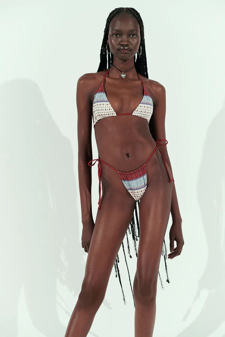 Tia Triangle Bikini Top - Sand Paisley - ONFEMME By Lindsey's Kloset