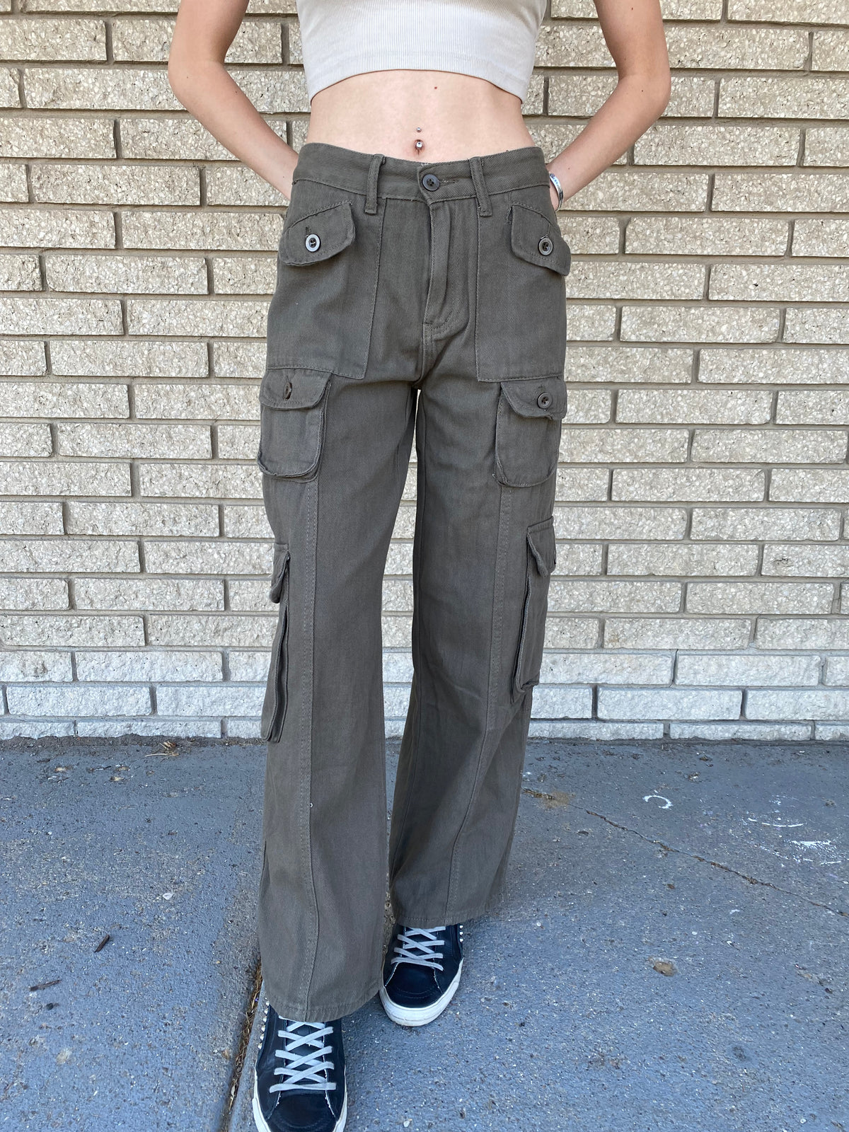 Kim Cargo Pant - Army Green - ONFEMME By Lindsey's Kloset