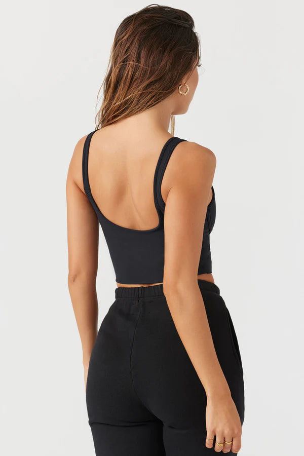 Contour Crop Tank - Sueded Onyx - ONFEMME By Lindsey's Kloset