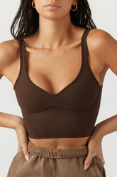 Contour Crop Tank - Sueded Umber - ONFEMME By Lindsey's Kloset