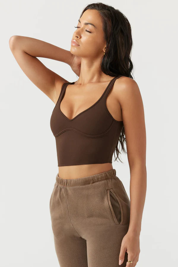 Contour Crop Tank - Sueded Umber - ONFEMME By Lindsey's Kloset
